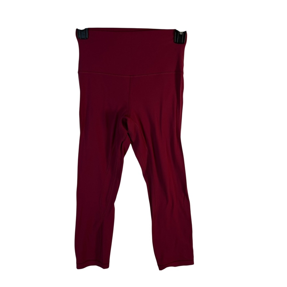 Lululemon Align High Rise Crop Leggings Burgundy Wine Red Nulu Yoga Pants